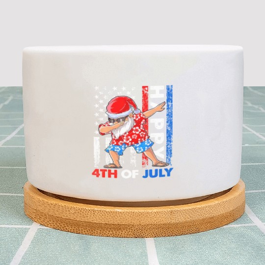 Summer Santa Dabbing Happy Christmas In July 4th Plant Pots