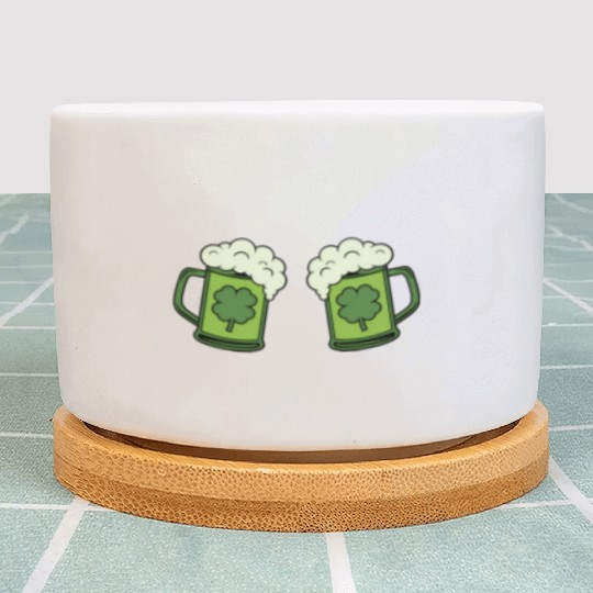 Drinking Green Beer Boobs Shamrock Irish Patric Plant Pots