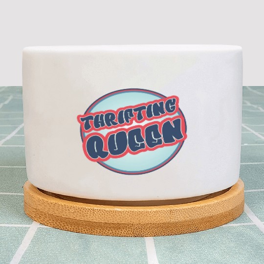 Thrifting Queen red blue Plant Pots