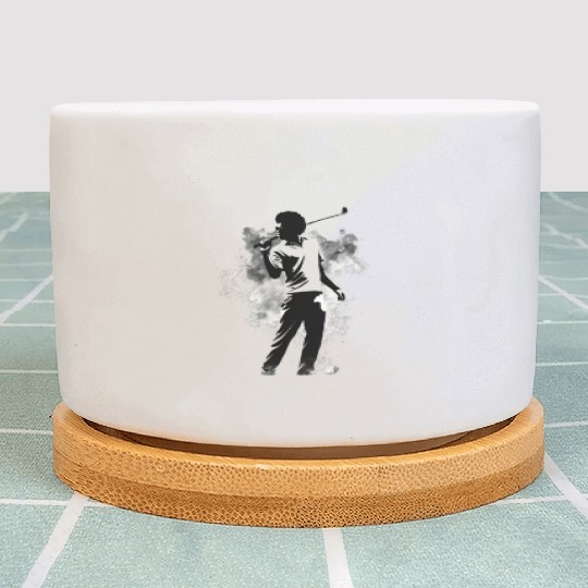 Golfer Afro Man Golf Player African American Plant Pots