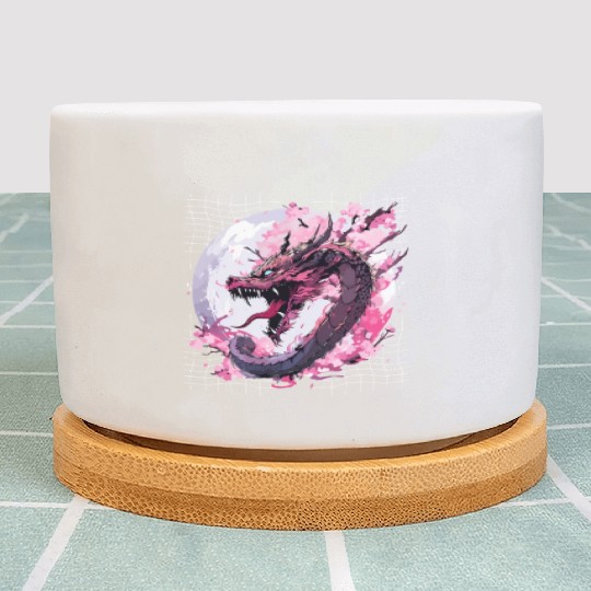 Japanese Dragon Cool Oriental Asian Dragon Humor Plant Pots