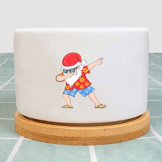Christmas in July Santa Hawaiian Dabbing Santa Plant Pots