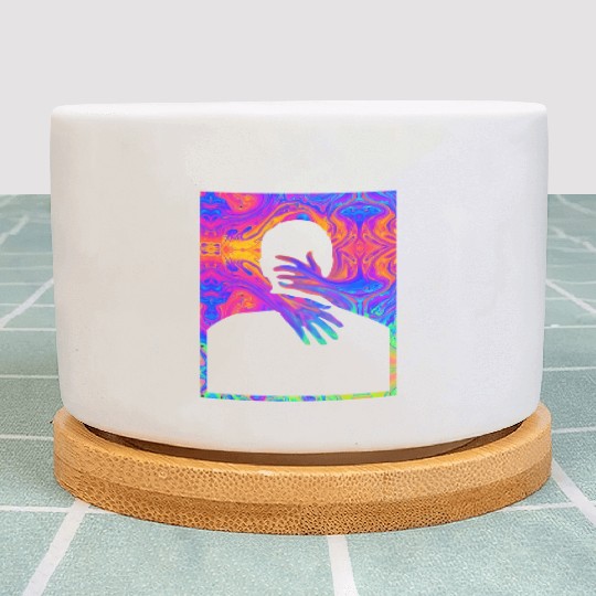 Embracing A Painting Of A Colorful Fluid Trippy Tr Plant Pots