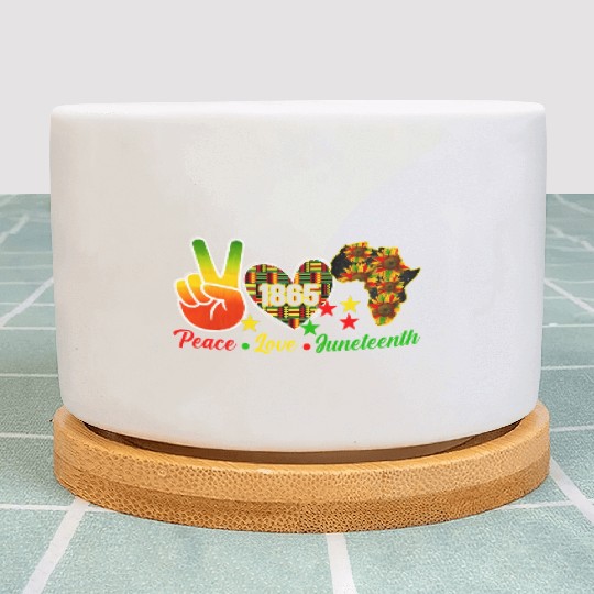 Peace Love Juneteenth 1865 Black Wo Africa America Plant Pots
