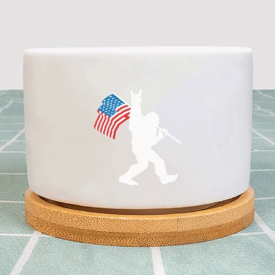 Bigfoot Rock And Roll Usa Flag For Sasquatch Belie Plant Pots