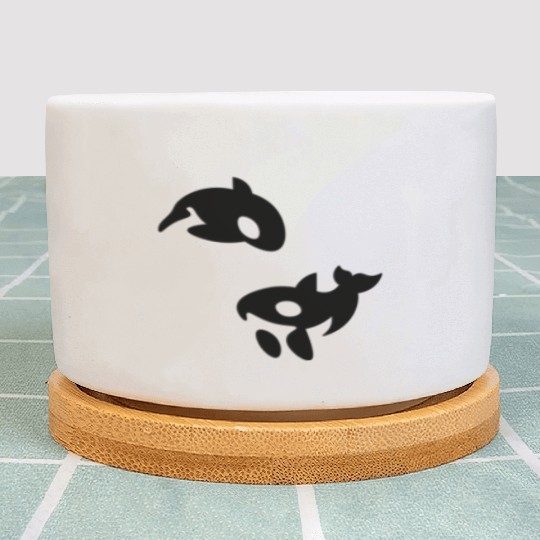 Orca Whale Sword Whale Back Fin Mammal Orcas Plant Pots