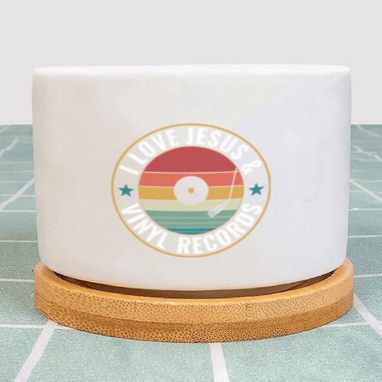 I Love Jesus And Vinyl Records Funny Vinyl Lover Plant Pots