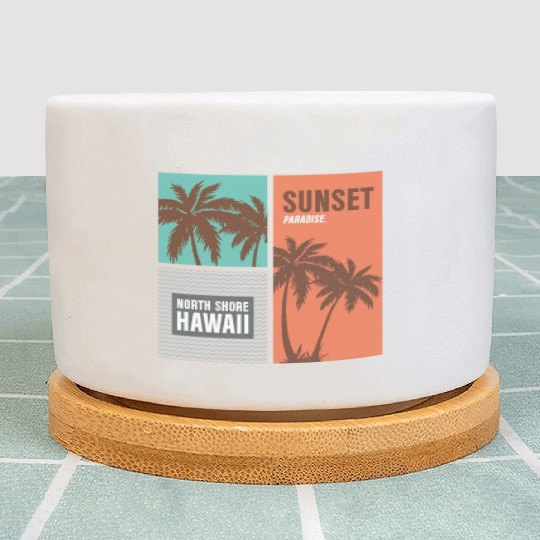Sunset Paradise North Shore Hawaii Plant Pots