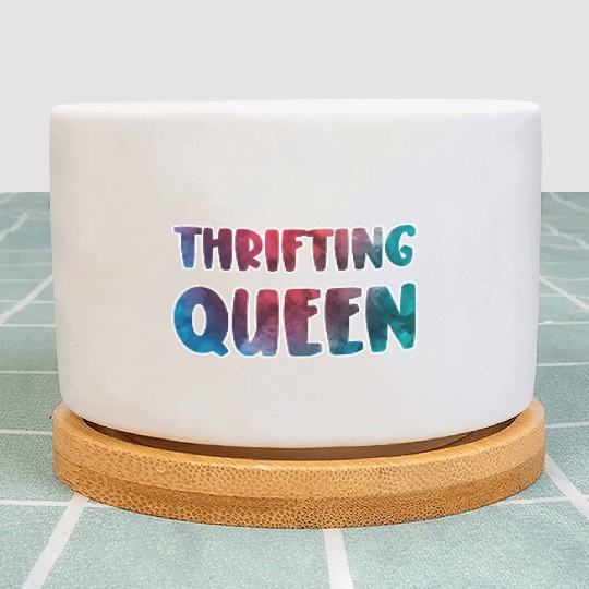 Thrifting Queen watercolor Plant Pots