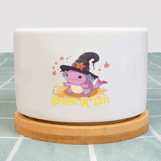 Axolotl Halloween Trick Or Treat Amphibian Axolotl Plant Pots