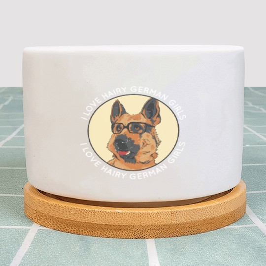 Funny German Shepherd Dog Dad Mom I Love Hairy Plant Pots