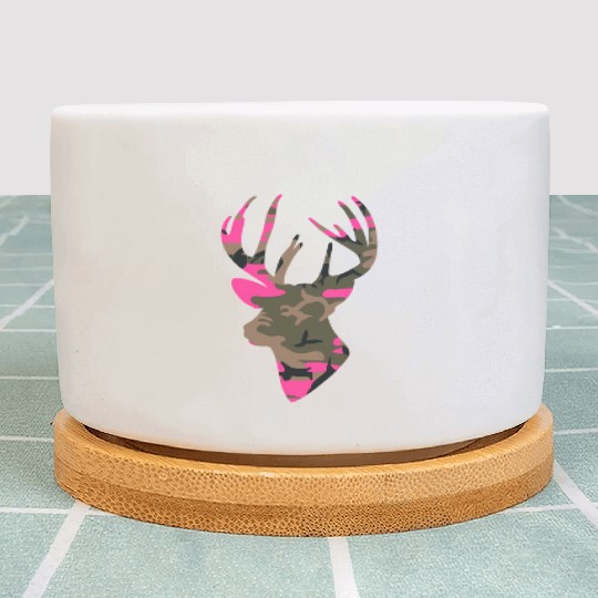 Deer -S Camo Outfitter Black Plant Pots