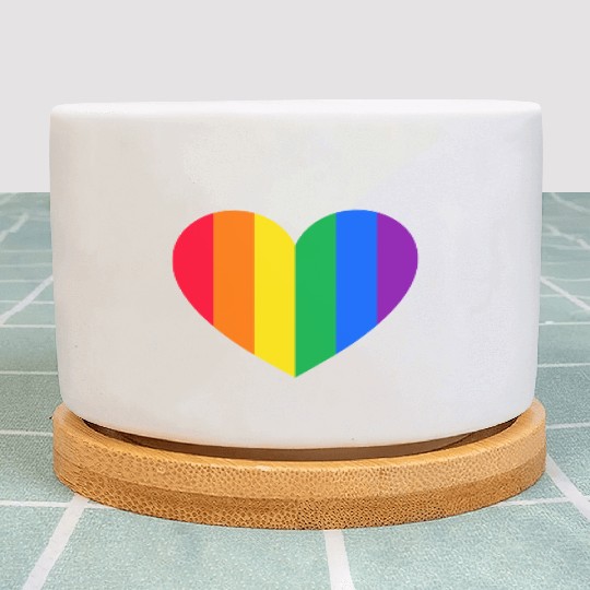 Gay Pride Rainbow Heart Plant Pots