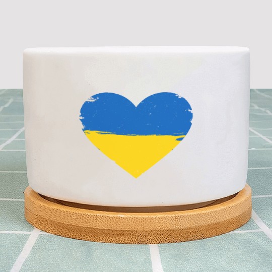 Ukraine Flag Ukrainian Heart Plant Pots
