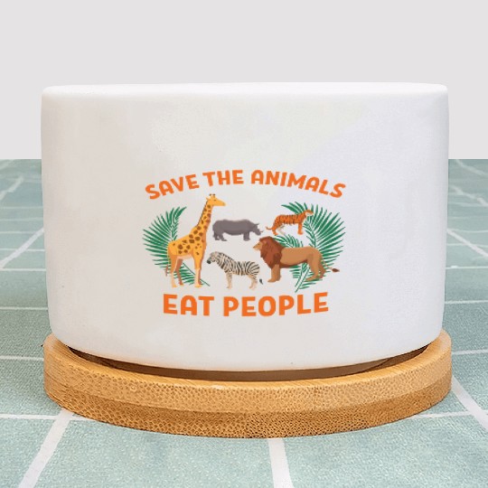 Animals People Plants Vegan Saying Plant Pots