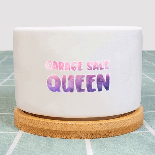 Garage Sale Queen purple pink watercolor Plant Pots