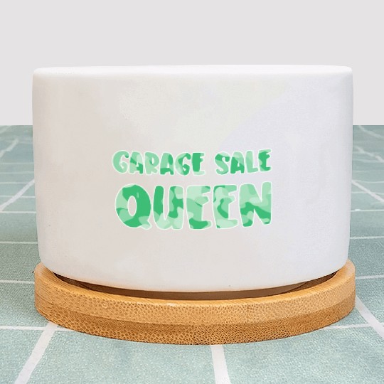 Garage Sale Queen green camo Plant Pots
