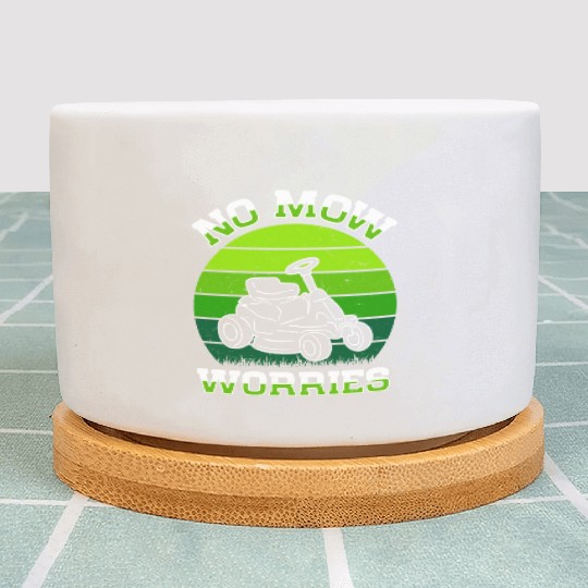 Lawn Mowing Lawn Mower Gardener Gardening Plant Pots