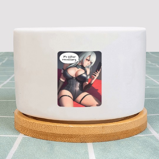 Cyberpunk Waifu Influencer Design 3 Plant Pots