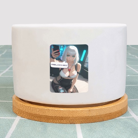 Cyberpunk Waifu Influencer Design 1 Plant Pots