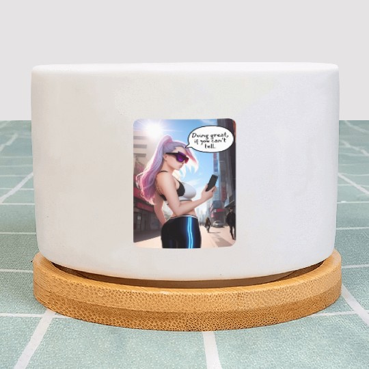 Cyberpunk Waifu Influencer Design 7 Plant Pots