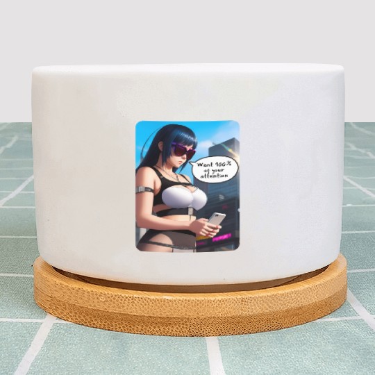 Cyberpunk Waifu Influencer Design 8 Plant Pots