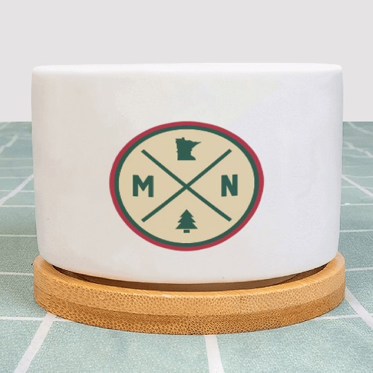 Minnesota Mn Circle Patch Red And Green Plant Pots