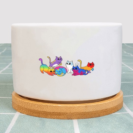 Pride Kittens LGBTQIA+ Cats Colorful Cat Plant Pots
