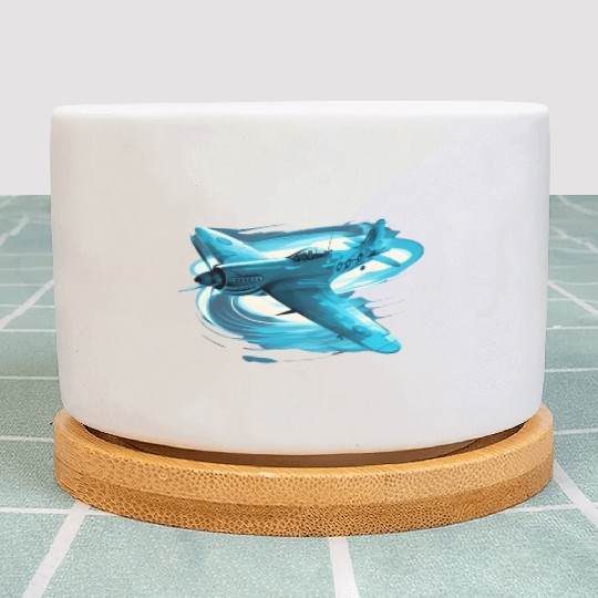 Spitfire Airplane Vintage Pilot Aviator Military Plant Pots