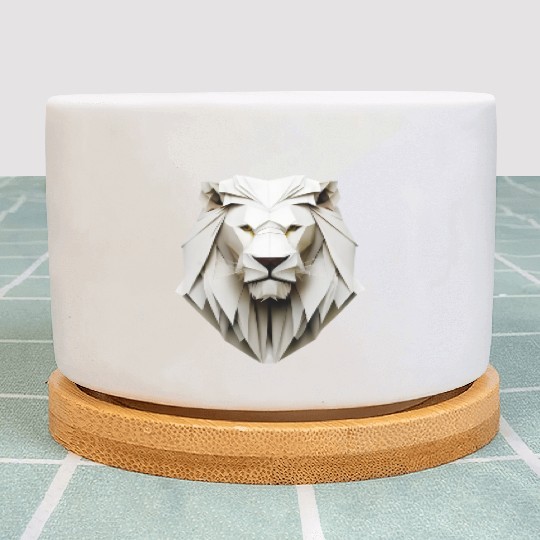 Origami lion - king of folding art Plant Pots