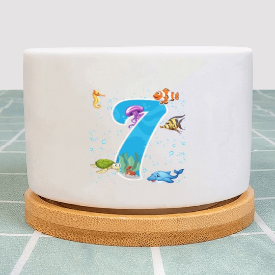 7th birthday Aquarium Fish lover 7 Year Old Sea Plant Pots