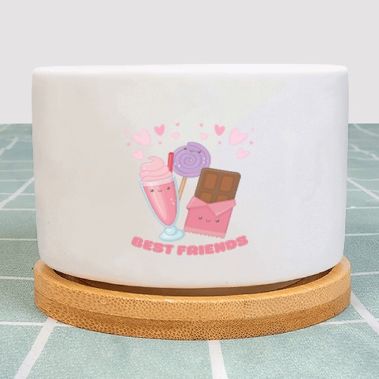 Cute Best Friends Lollipop Ice cream And Chocolate Plant Pots