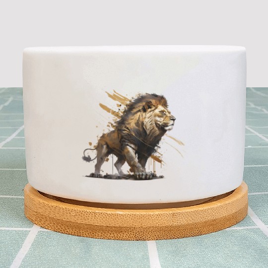 Lion walking, lion Plant Pots