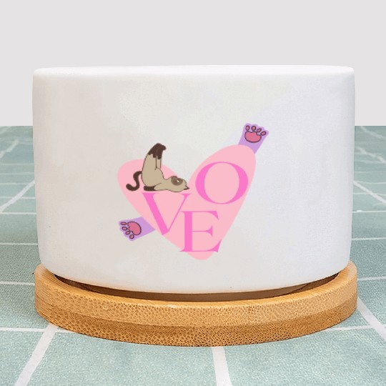 Love Cat nostalgia Plant Pots