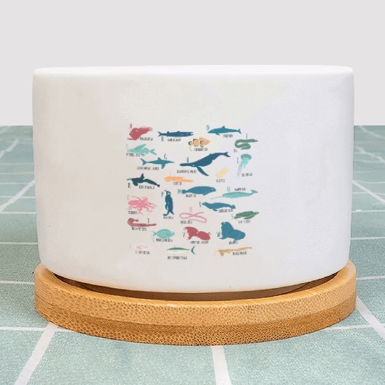 Marine animals alphabet marine biology Plant Pots