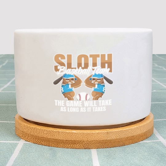 Sloth Team Sloth Baseball Plant Pots