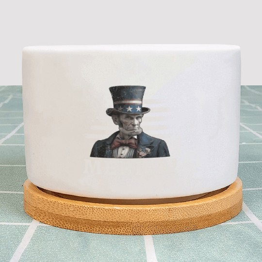 Merica Lincoln President Independence Day Party Plant Pots