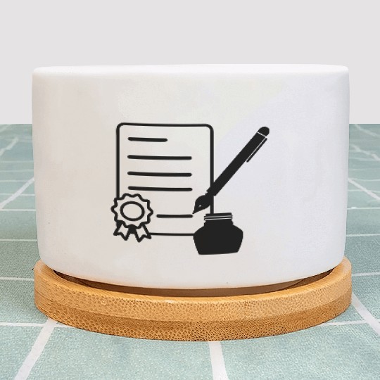 Contract with wax seal, ink pen, Plant Pots