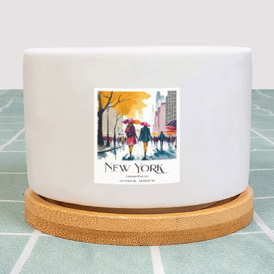 Couple walking in the streets of New York City Plant Pots