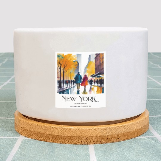 Couple walking in the streets of New York City Plant Pots