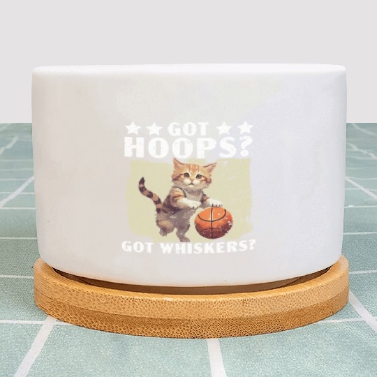 Basketball Cat Basketball Player I Love Basketball Plant Pots
