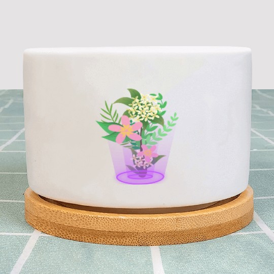 flowers and plants with magic light Plant Pots