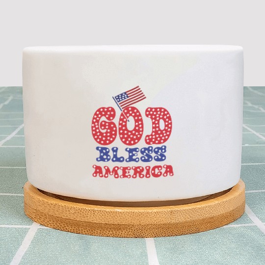 PATRIOTIC DAY GOD BLESS AMERICA Plant Pots