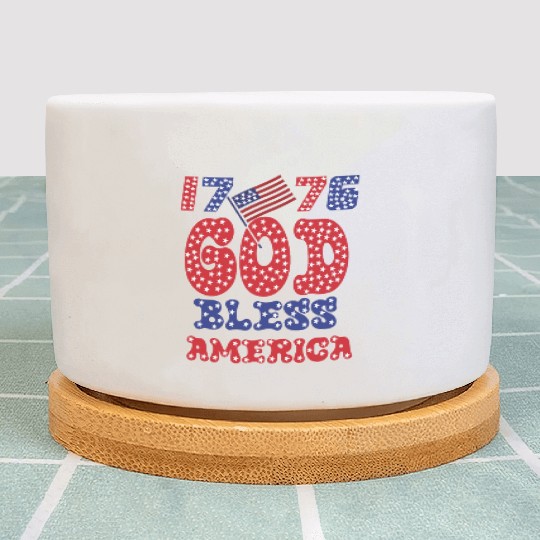 1776 GOD BLESS AMERICA FOR FREEDOM Plant Pots