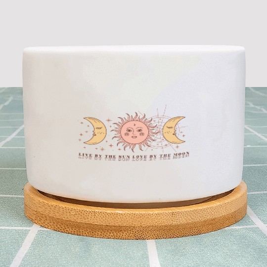 Boho Celestial Sun And Moon Plant Pots