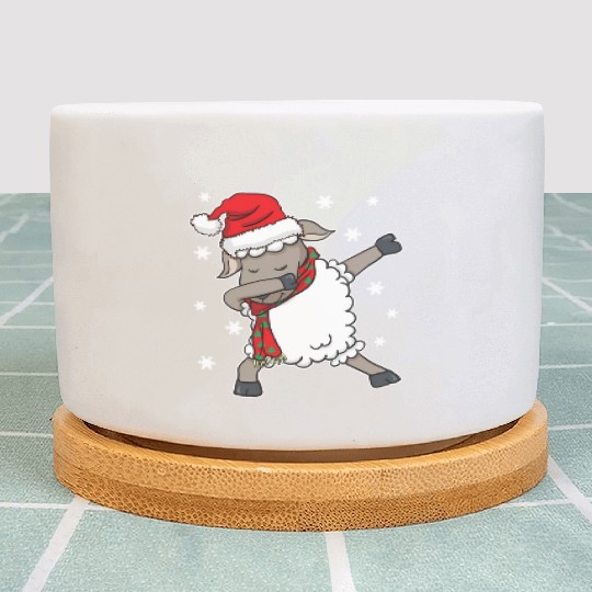 Dabbing Farmer Rancher Sheep Shepherd Santa Claus Plant Pots