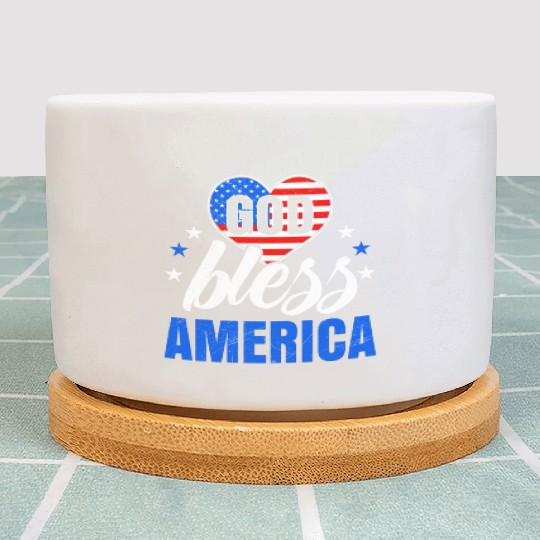 God Bless America Independence Day Party USA Plant Pots