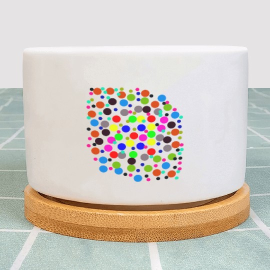 Multi-colored circle pattern Plant Pots, Travel