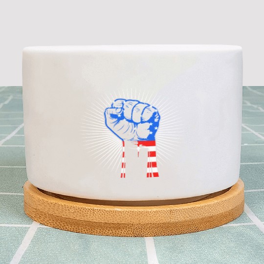 American Fist Stars and Stripes USA Party Plant Pots
