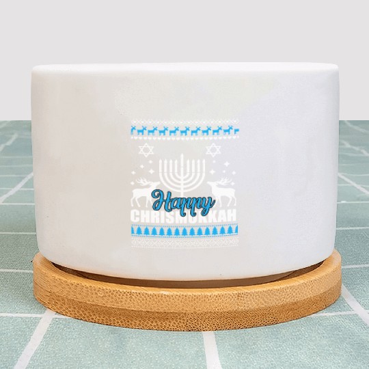 Happy Chrismukkah Ugly Style Plant Pots